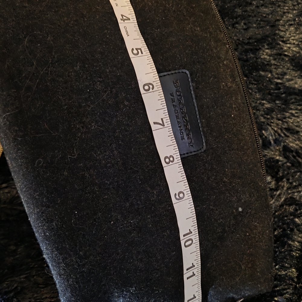 Burberry Fragrance LG Black Cosmetic Bag Makeup Pouch w/ Gold Zip & Check Detail - Picture 7 of 7